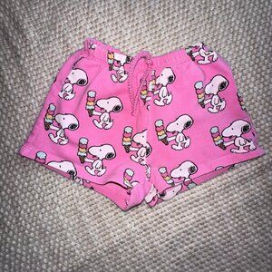 Zara Pink Snoopy Peanuts Ice Cream Shorts‎ Toddler Size 5/6